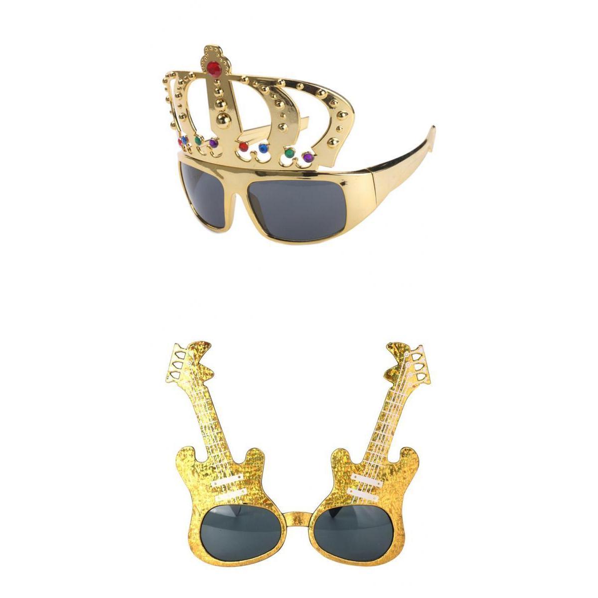 2 Pieces Funny Violin Crown Eye Glasses Cosplay Party Sunglasses Photo Props