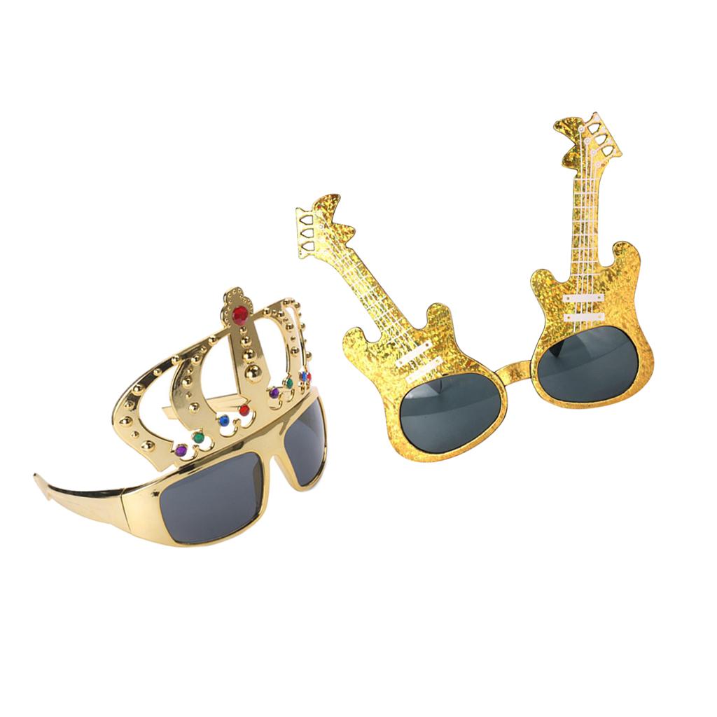 2 Pieces Funny Violin Crown Eye Glasses Cosplay Party Sunglasses Photo Props
