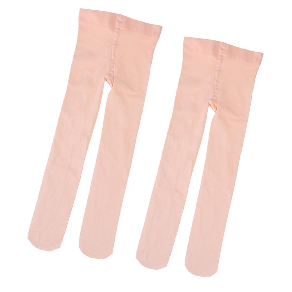 2 Pieces Kids Teens Dance Pantyhose Velvet Footed Tights Stockings 5-14 Year