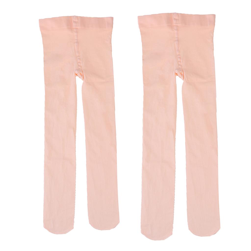 2 Pieces Kids Teens Dance Pantyhose Velvet Footed Tights Stockings 5-14 Year