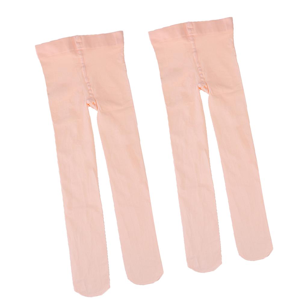 2 Pieces Kids Teens Dance Pantyhose Velvet Footed Tights Stockings 5-14 Year