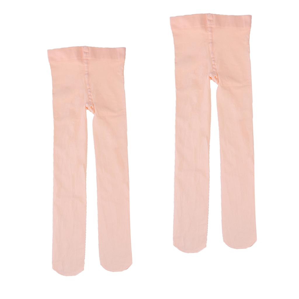 2 Pieces Kids Teens Dance Pantyhose Velvet Footed Tights Stockings 5-14 Year