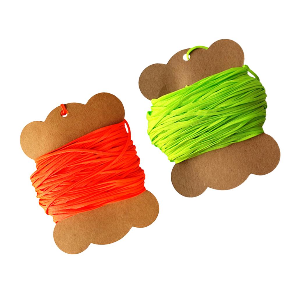 2pcs Durable High Strength Flat Line for Scuba Dive 30m/50m Orange & Green