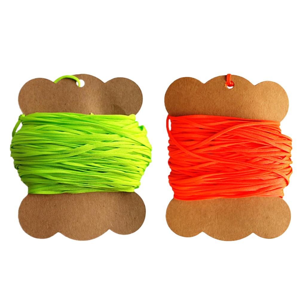 2pcs Durable High Strength Flat Line for Scuba Dive 30m/50m Orange & Green