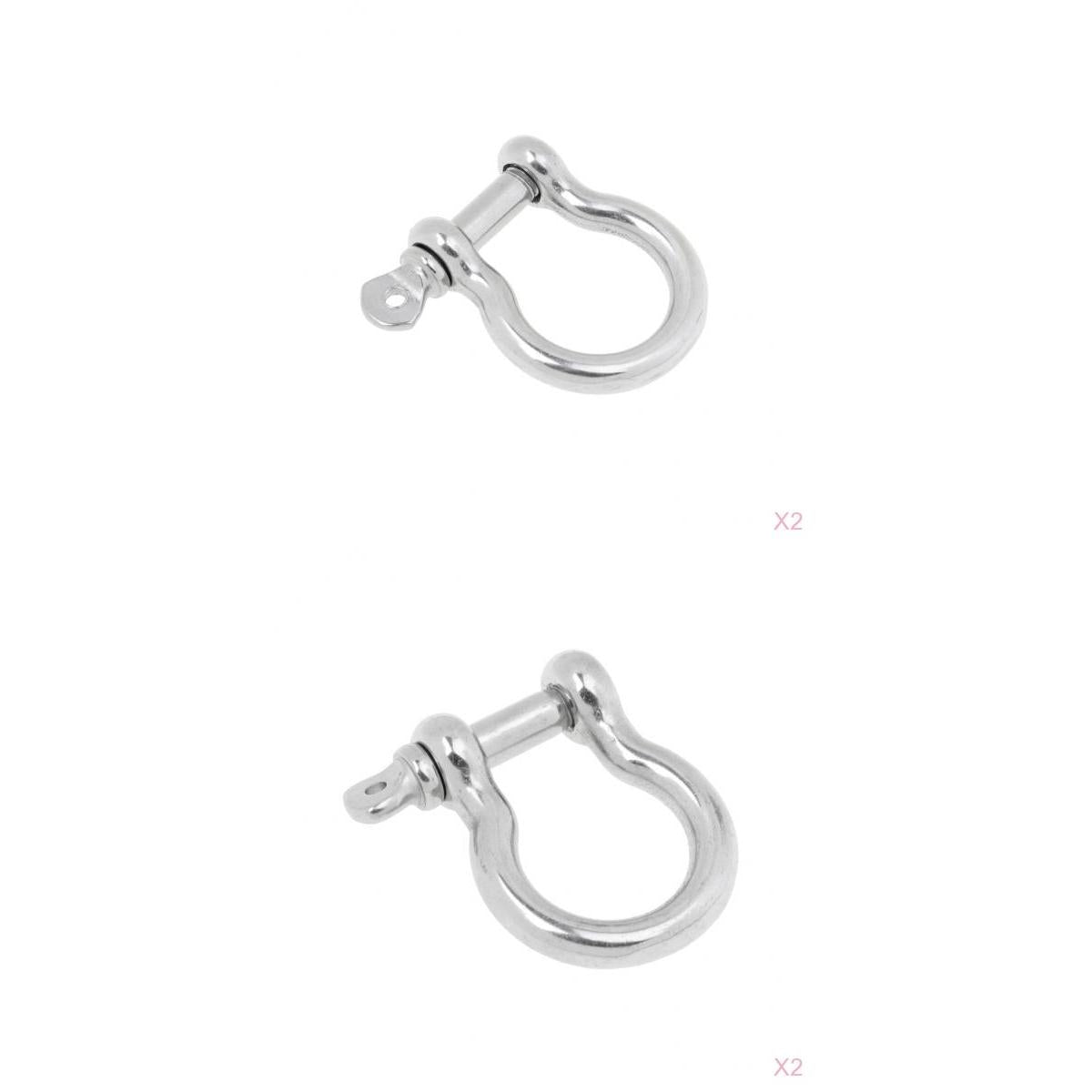 4pcs Marine Stainless Steel Chain Rigging Bow Shackle Captive Pin 6mm & 5mm