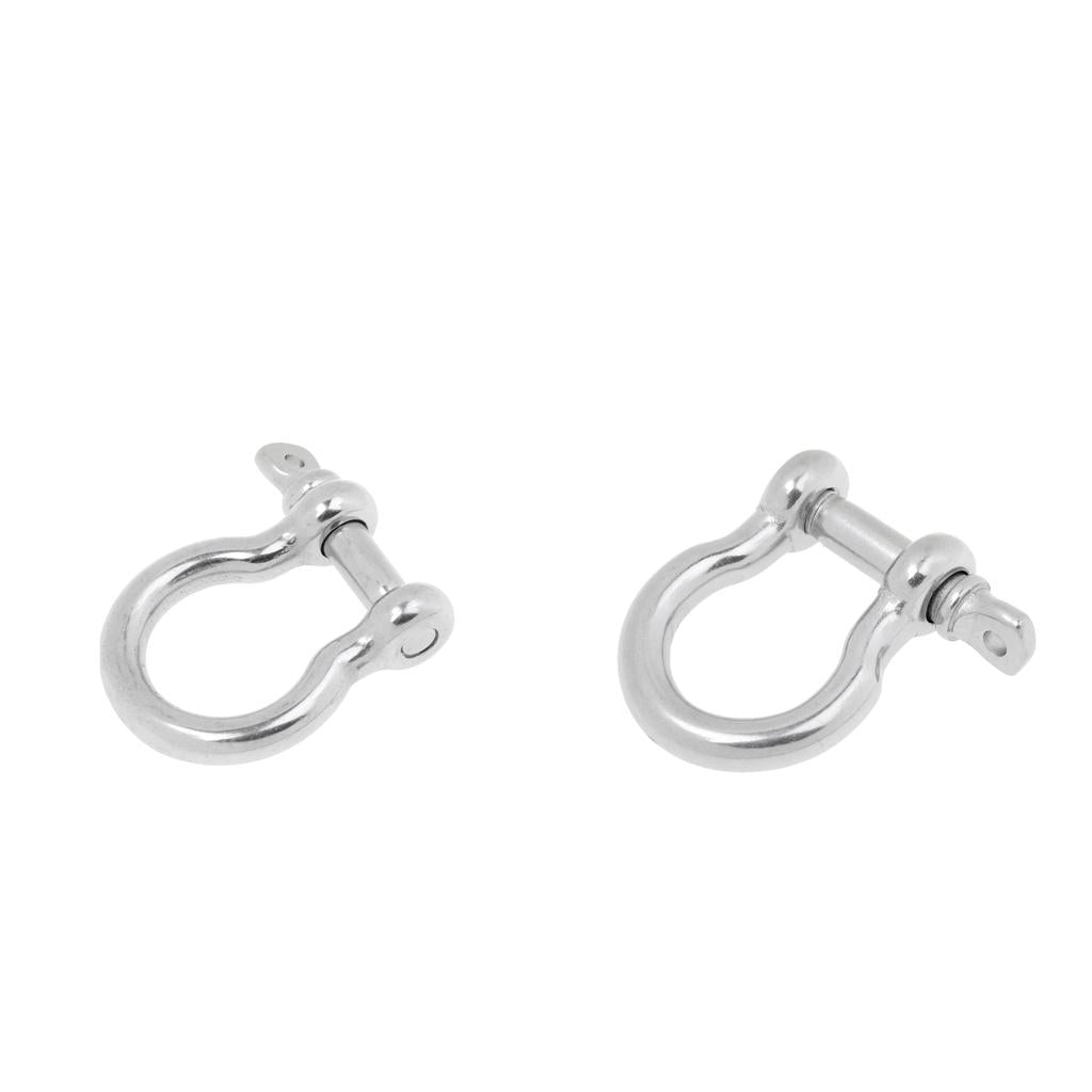 2pcs Marine Stainless Steel Chain Rigging Bow Shackle Captive Pins 6mm & 8mm