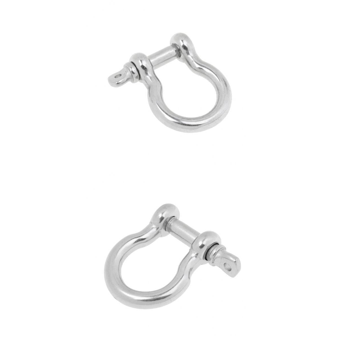 2pcs Marine Stainless Steel Chain Rigging Bow Shackle Captive Pins 6mm & 8mm