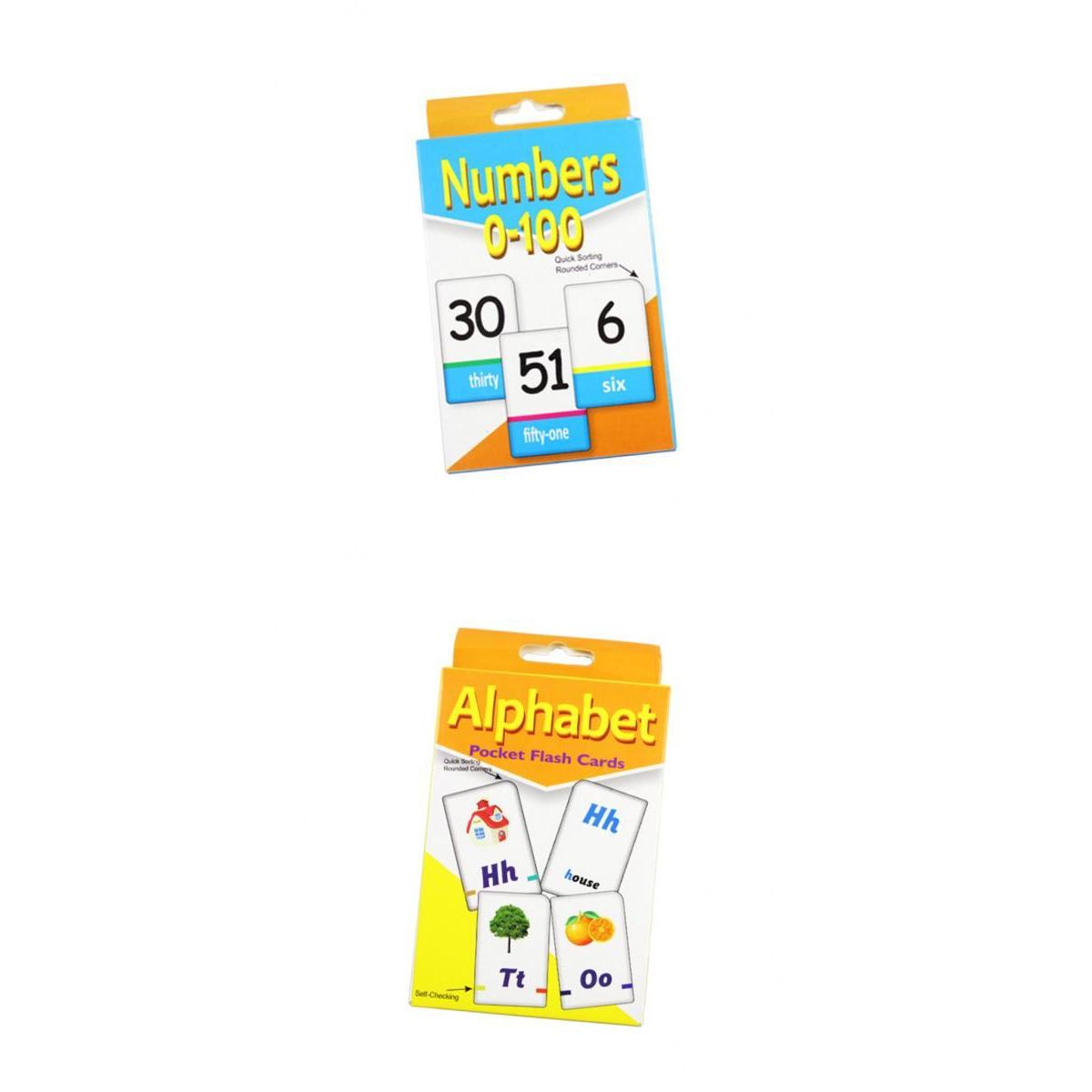 2 Set English Flash Cards Number Alphabet Kindergarten Toddlers Preschool