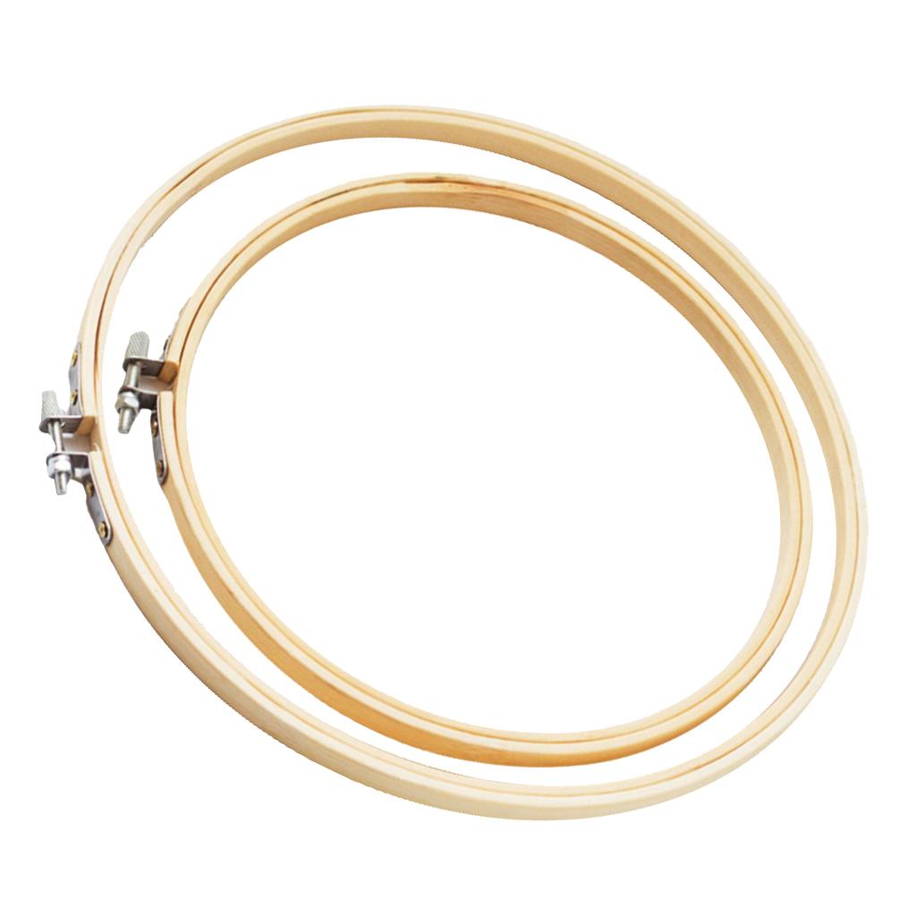 2Pcs Bamboo Embroidery Frame Hoop Ring Cross Stitch Sewing Tool Craft 4 5""