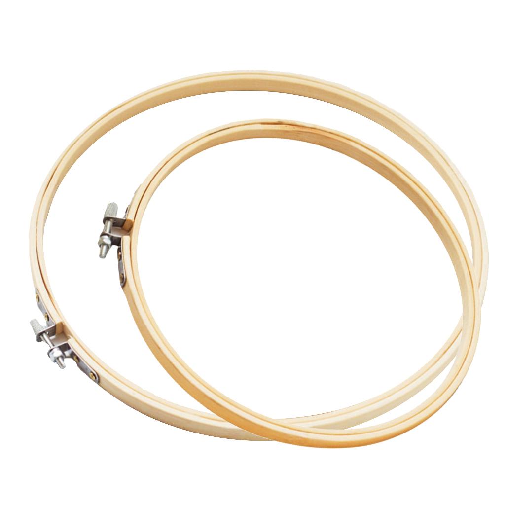 2Pcs Bamboo Embroidery Frame Hoop Ring Cross Stitch Sewing Tool Craft 4 5""