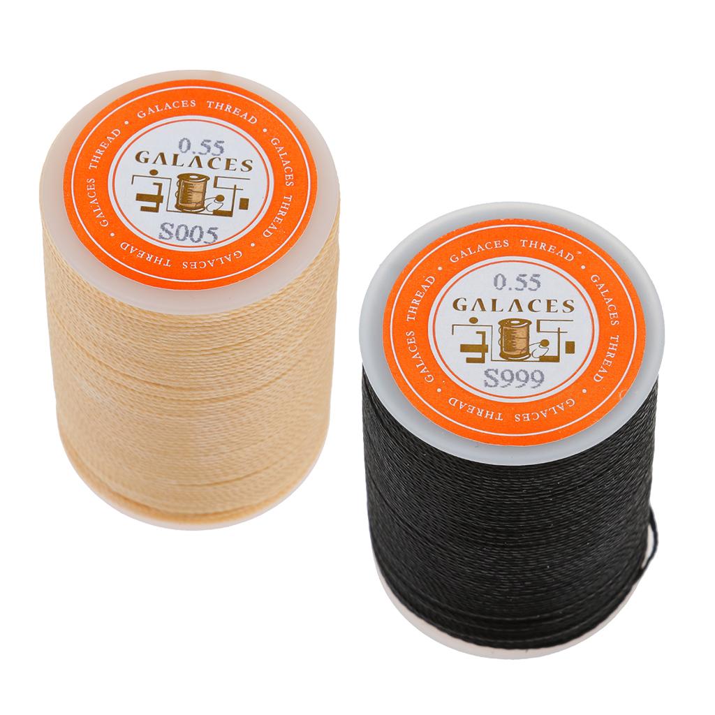 2pcs 113M 0.55mm Leather Sewing Round Waxed Thread Wax Cord Hand Stitching