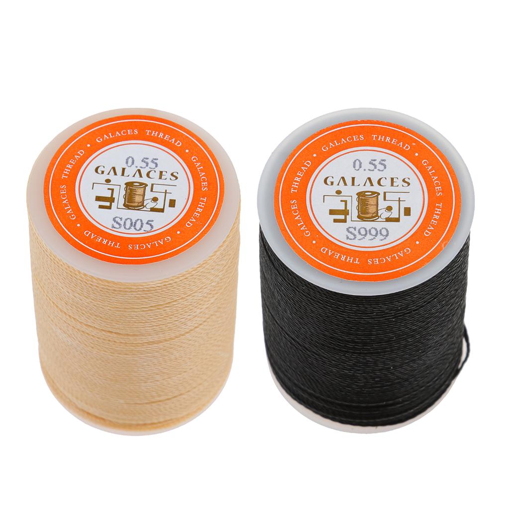 2pcs 113M 0.55mm Leather Sewing Round Waxed Thread Wax Cord Hand Stitching