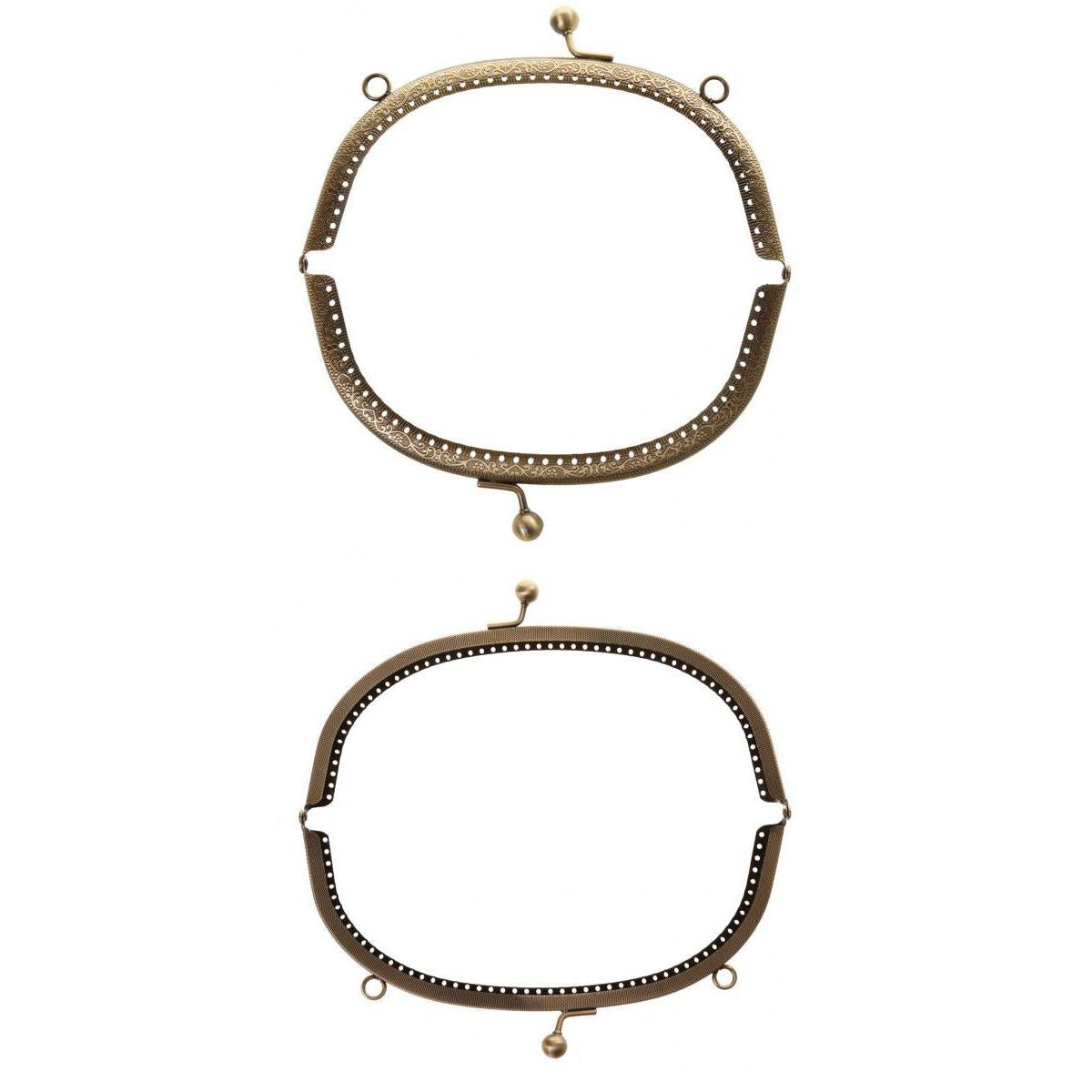 16.5/20cm Metal Frame Kiss Clasp Lock Handle Arch for Handbag Purse Bronze