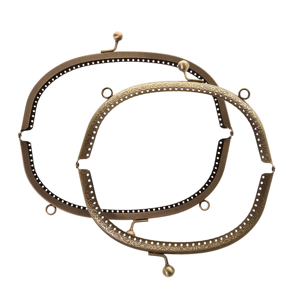 16.5/20cm Metal Frame Kiss Clasp Lock Handle Arch for Handbag Purse Bronze
