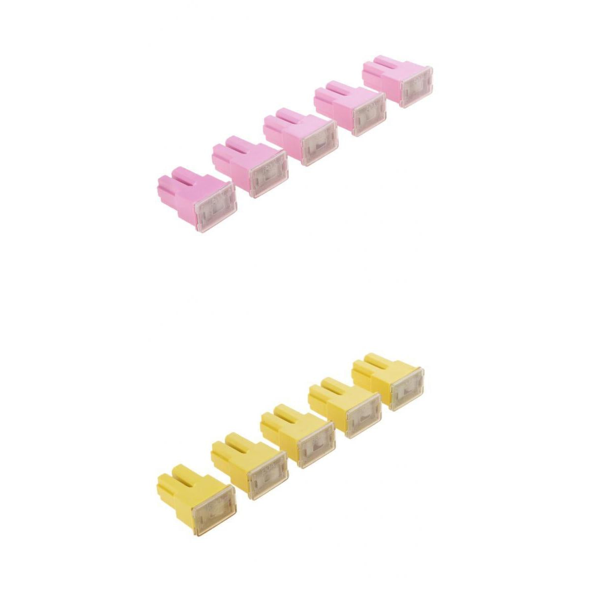 10 Pieces Car FLF-S Standard Female Push In Cartridge Fuses 30A+60A 32V