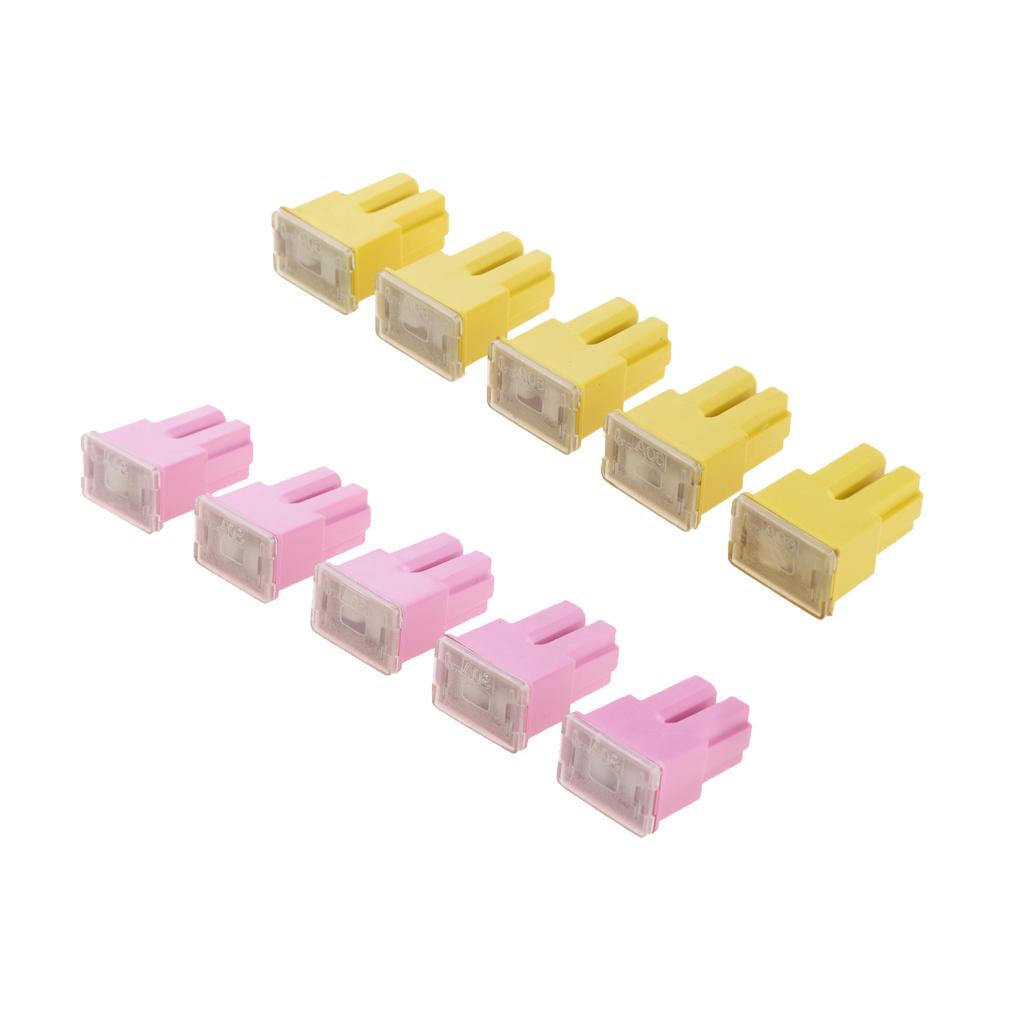 10 Pieces Car FLF-S Standard Female Push In Cartridge Fuses 30A+60A 32V