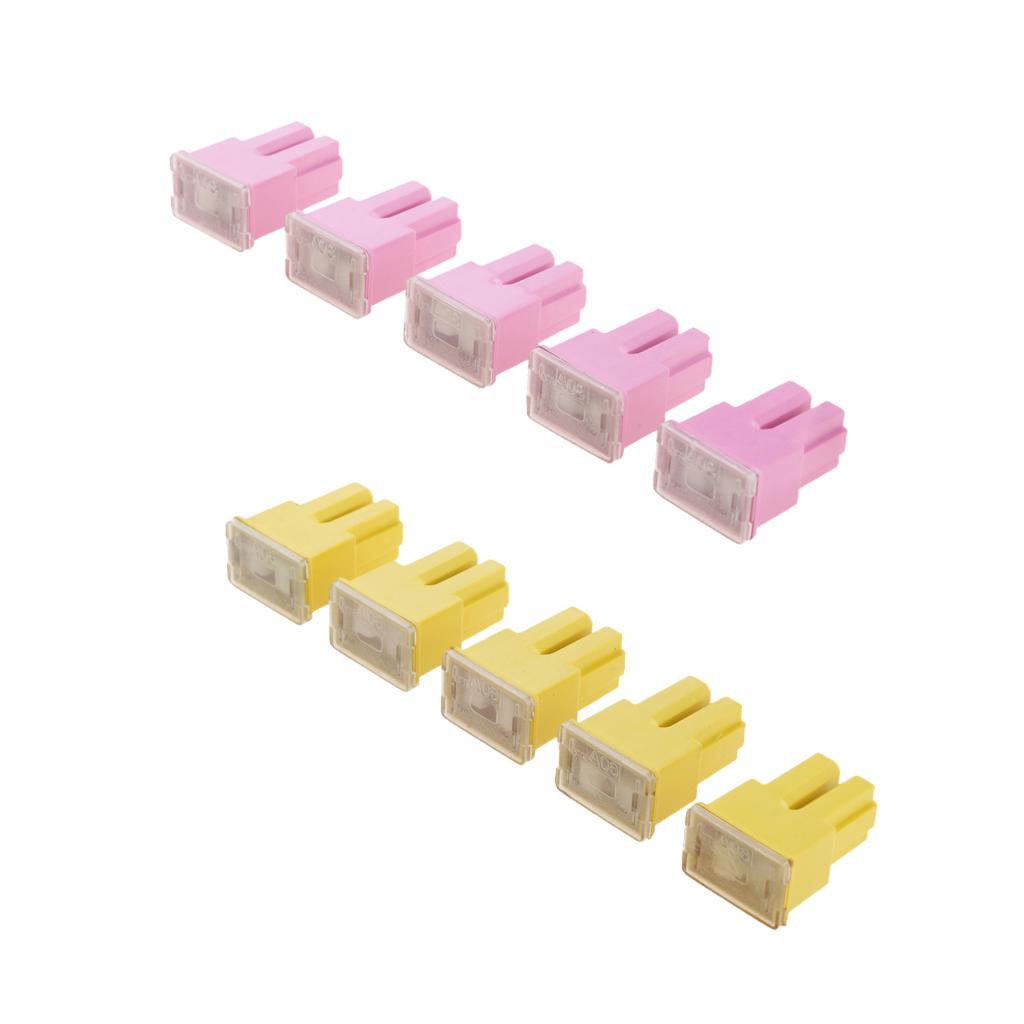 10 Pieces Car FLF-S Standard Female Push In Cartridge Fuses 30A+60A 32V
