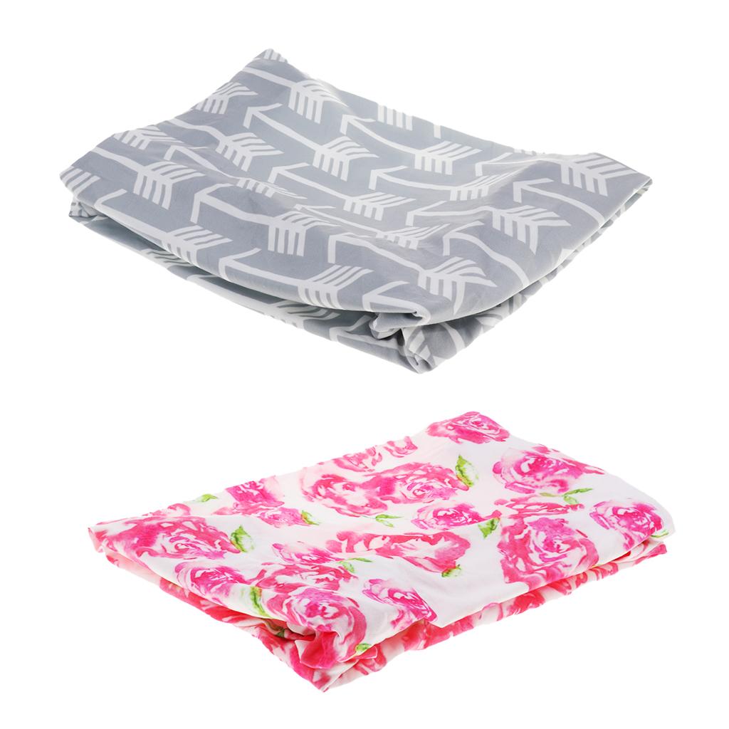 2Pcs Stretchy Changing Pad Covers Fitted Crib Sheets For Kids Girls Boys