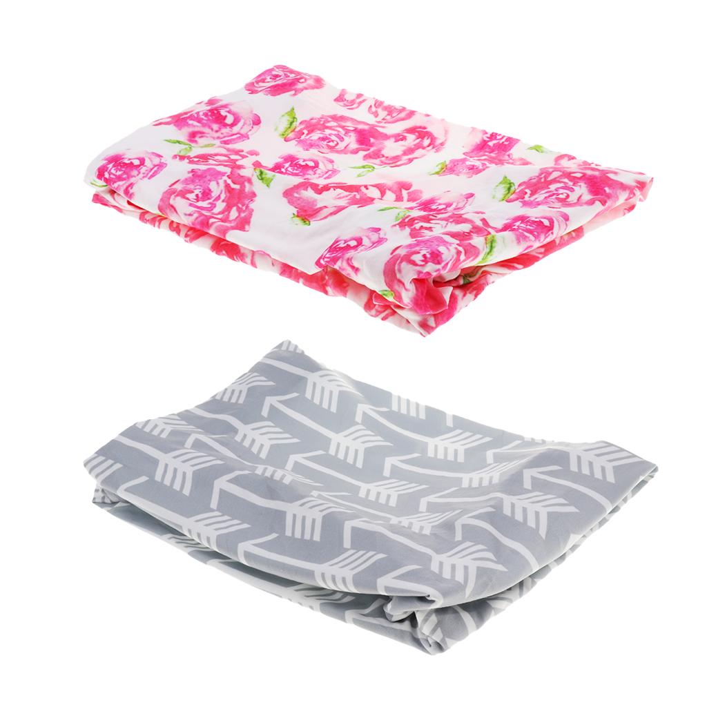 2Pcs Stretchy Changing Pad Covers Fitted Crib Sheets For Kids Girls Boys