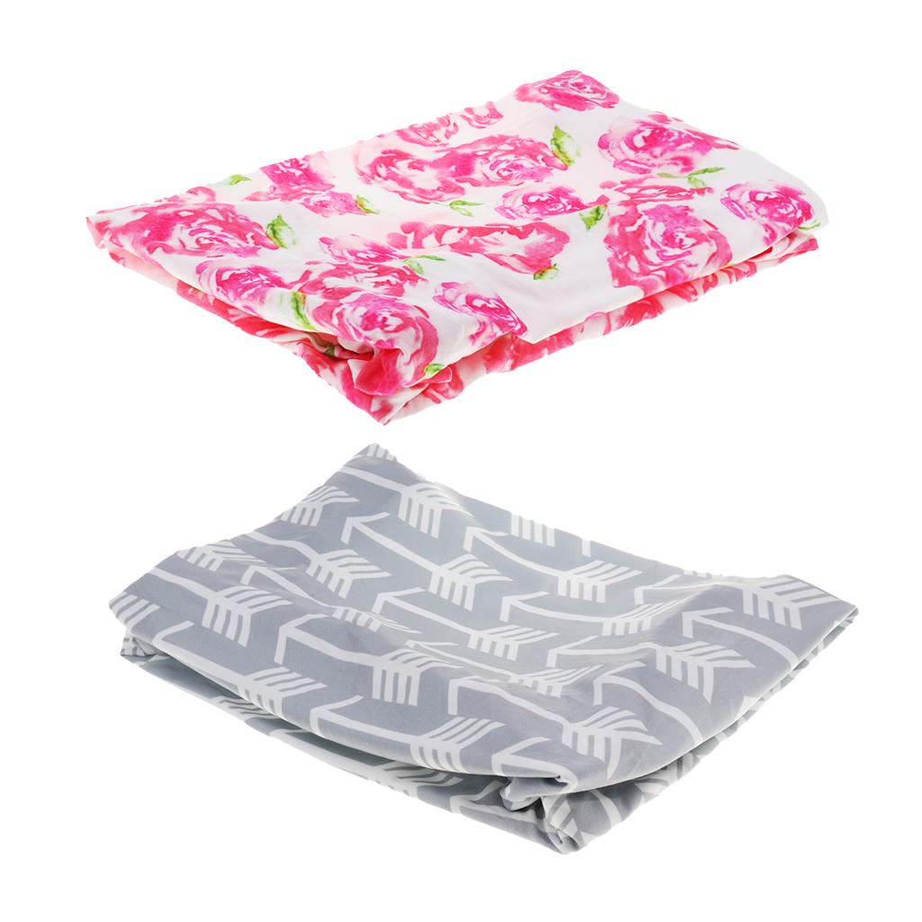 2Pcs Stretchy Changing Pad Covers Fitted Crib Sheets For Kids Girls Boys