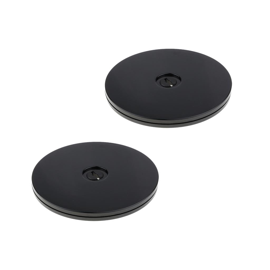 2Pcs 6'' Black Turntable Acrylic Rotating Display Stand for Watches Jewelry