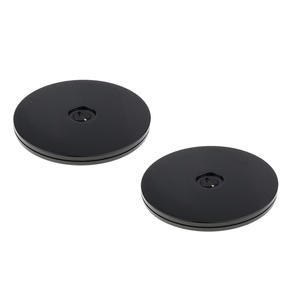 2Pcs 6'' Black Turntable Acrylic Rotating Display Stand for Watches Jewelry