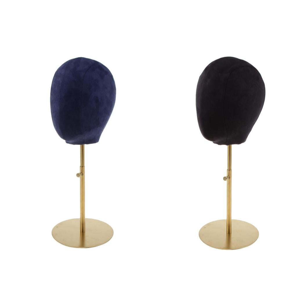 2PCS Suede Cork Mannequin Head Hat Rack Cap Wig Toupee Holder Display Stand