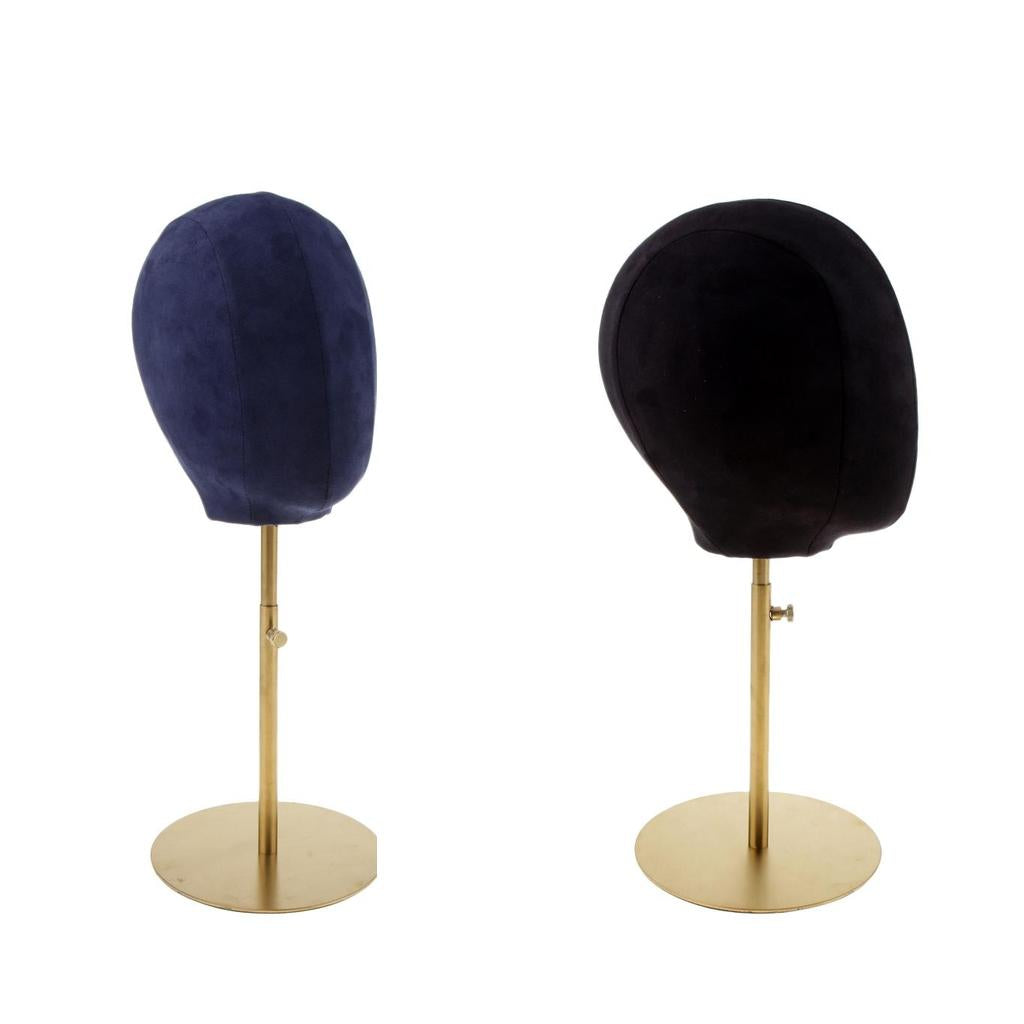 2PCS Suede Cork Mannequin Head Hat Rack Cap Wig Toupee Holder Display Stand