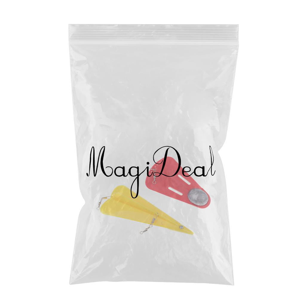 2pcs Trolling Diving Board with Lead Sinker Fishing Diver Board Yellow Red