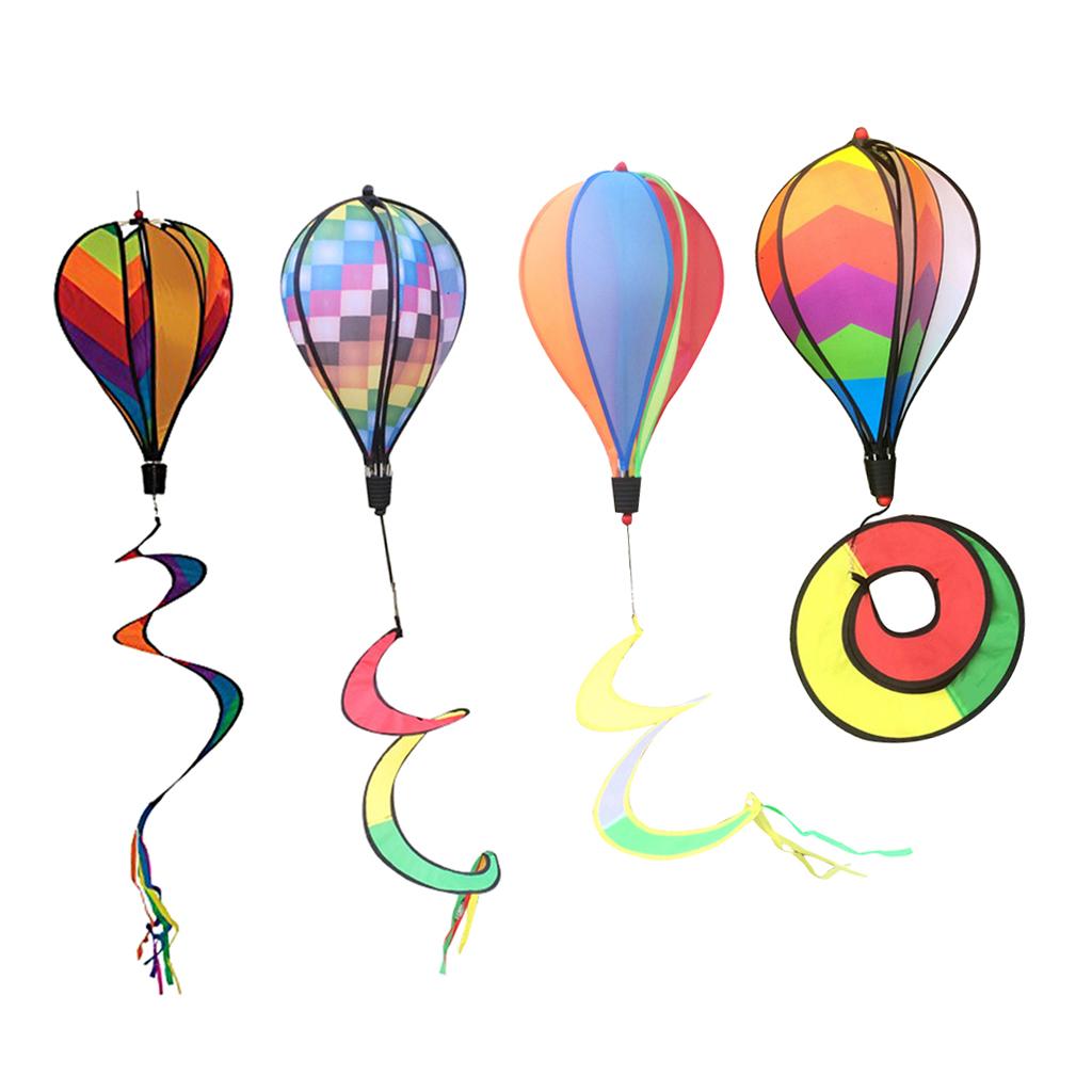 4pcs Hot Air Balloon Windsocks Kites Garden Yard Outdoor Toy Windsock