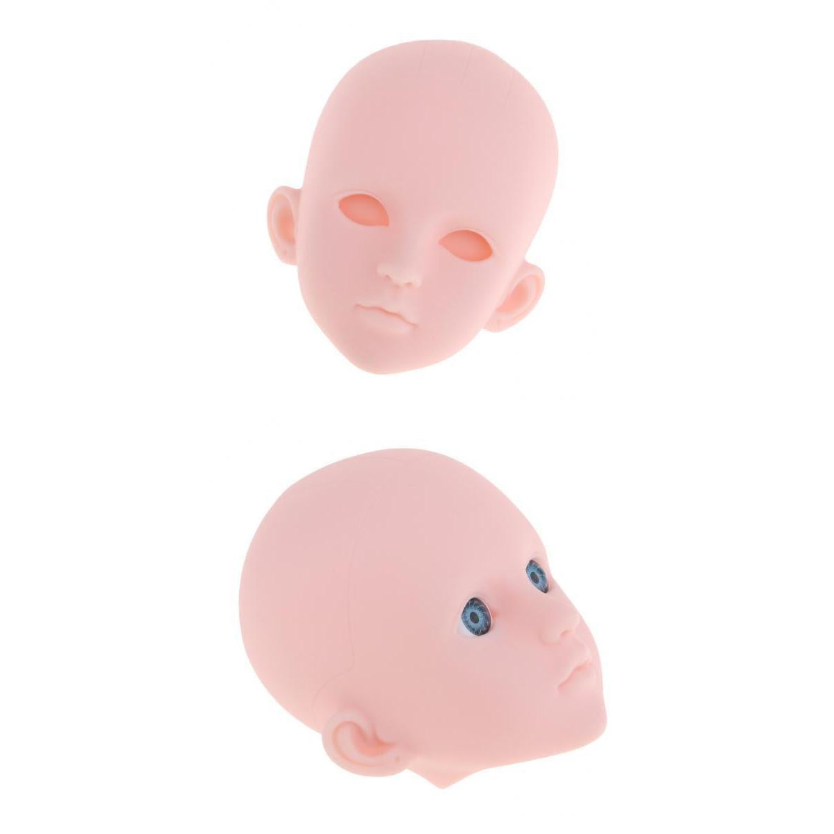 2 Pieces 1/4 Female Bjd Doll Head Sculpt Ball-Jointed Doll Body Parts