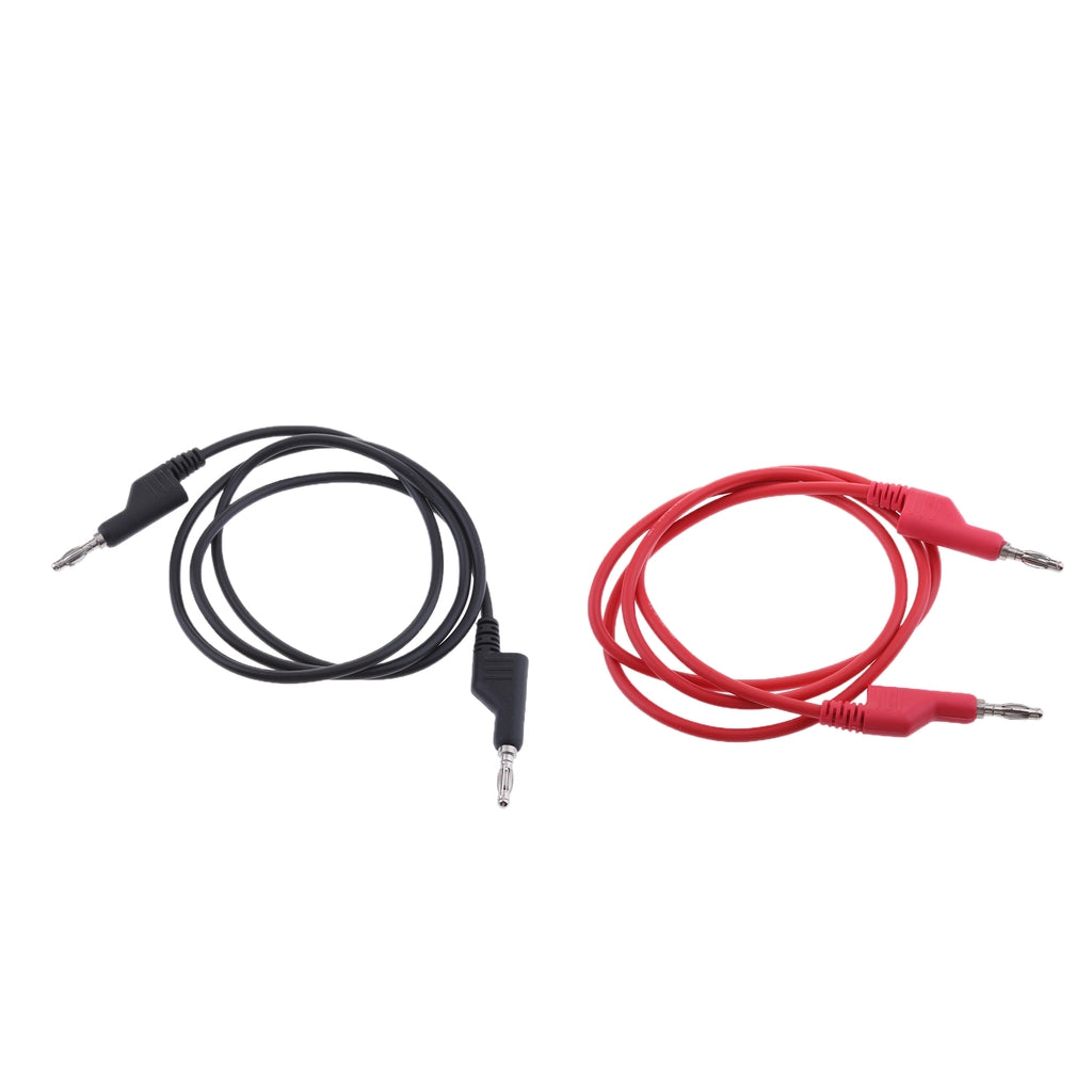 2Pieces 4mm Stackable Banana Plug Wire Soft Silicone Test Cable Lead