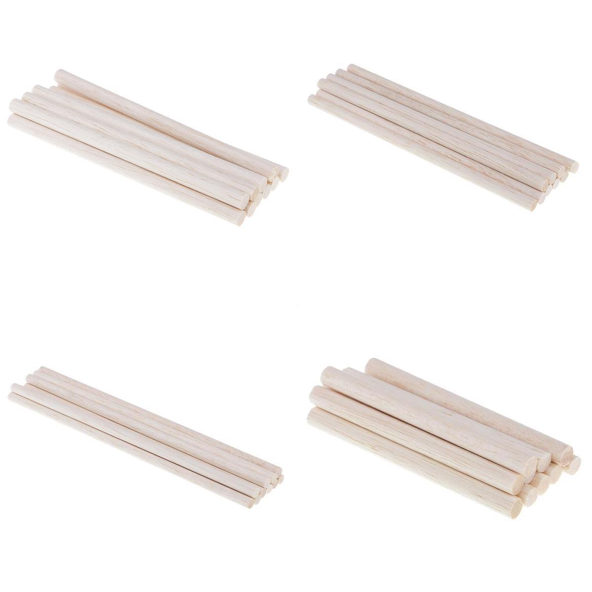 40 Pieces 4 Sizes Balsa Wood Unfinished Wood Round Stick Dowel Rod DIY Craft