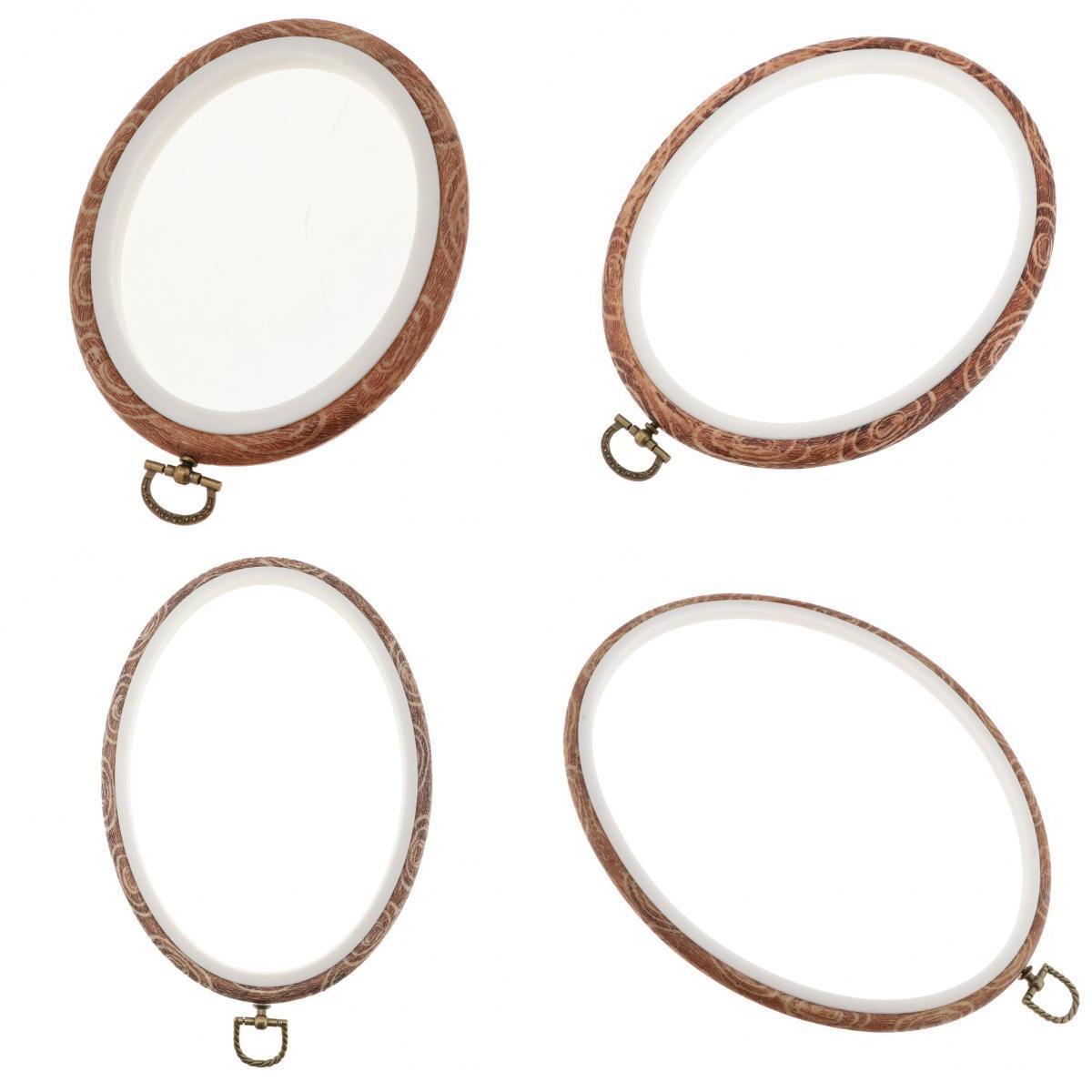 4pcs Plastic Oval Cross Stitch Hoops Needlework Embroidery Sewing Hoops