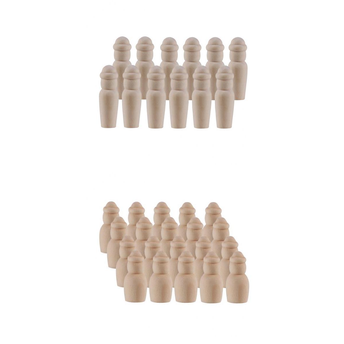 40 Piece Unfinished Wood DIY Family People Wooden Peg Dolls Bodies 60mm 35mm