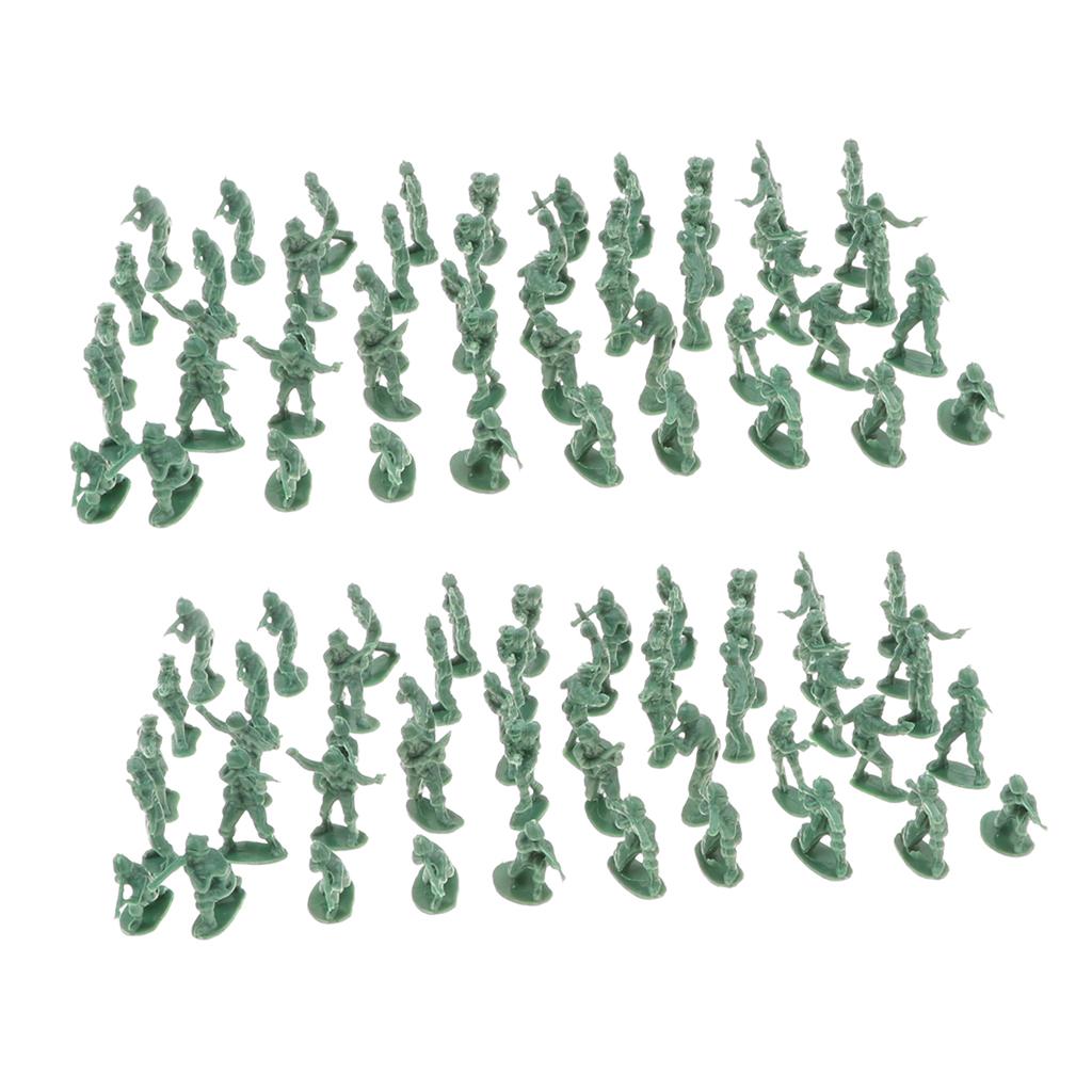 200 Pieces 4cm PP Toy Men figures Men Accessories Green