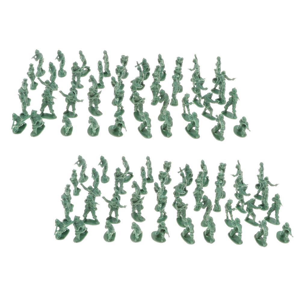 200 Pieces 4cm PP Toy Men figures Men Accessories Green