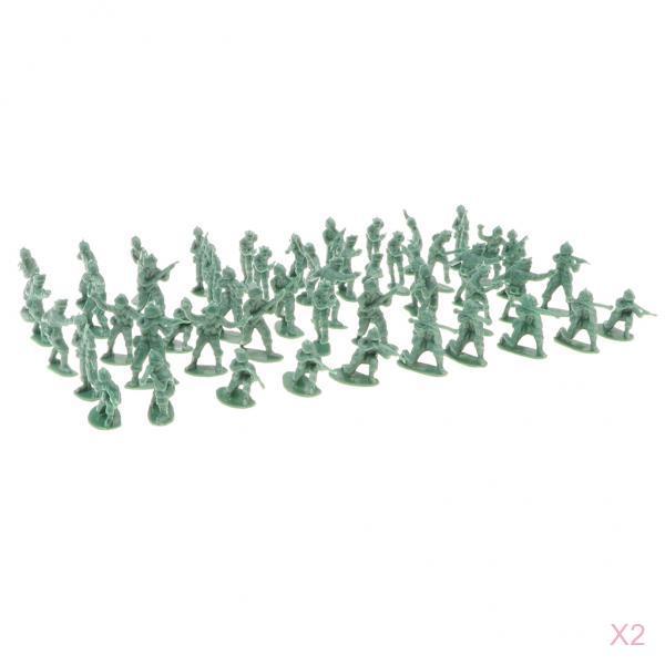 200 Pieces 4cm PP Toy Men figures Men Accessories Green