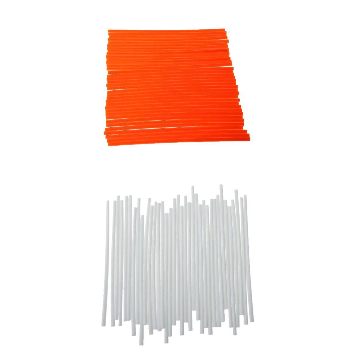 72Pcs Universal Motocross Wheel Rim Spoke Wraps Skins Cover Orange & White