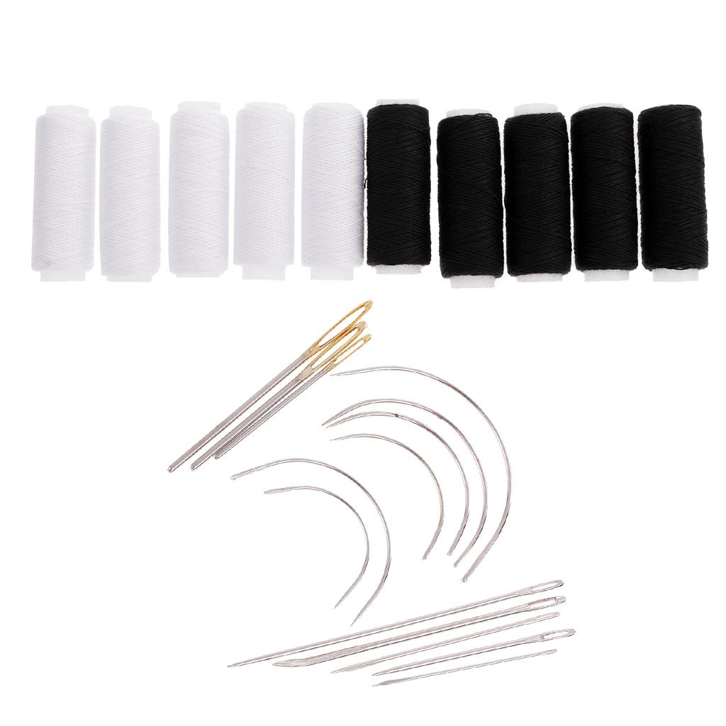 24Pcs/lot Jeans Sewing Thread & Hand Sewing Needles Leather Curved Needle