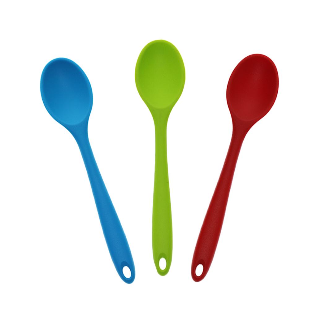 3 Colors Silicone Ladle Soup Spoon Utensils Non-stick Cooking Kitchen Tools