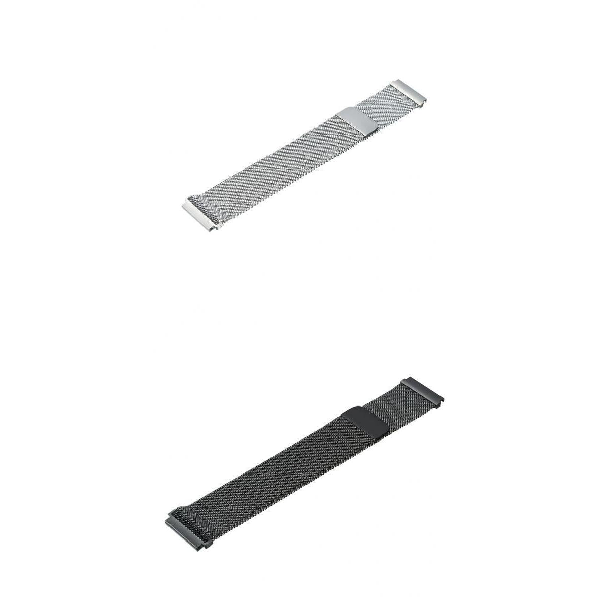2pcs Watch Mesh Loop Wrist Band Strap Magnet Clasp Replacement Silver&Black