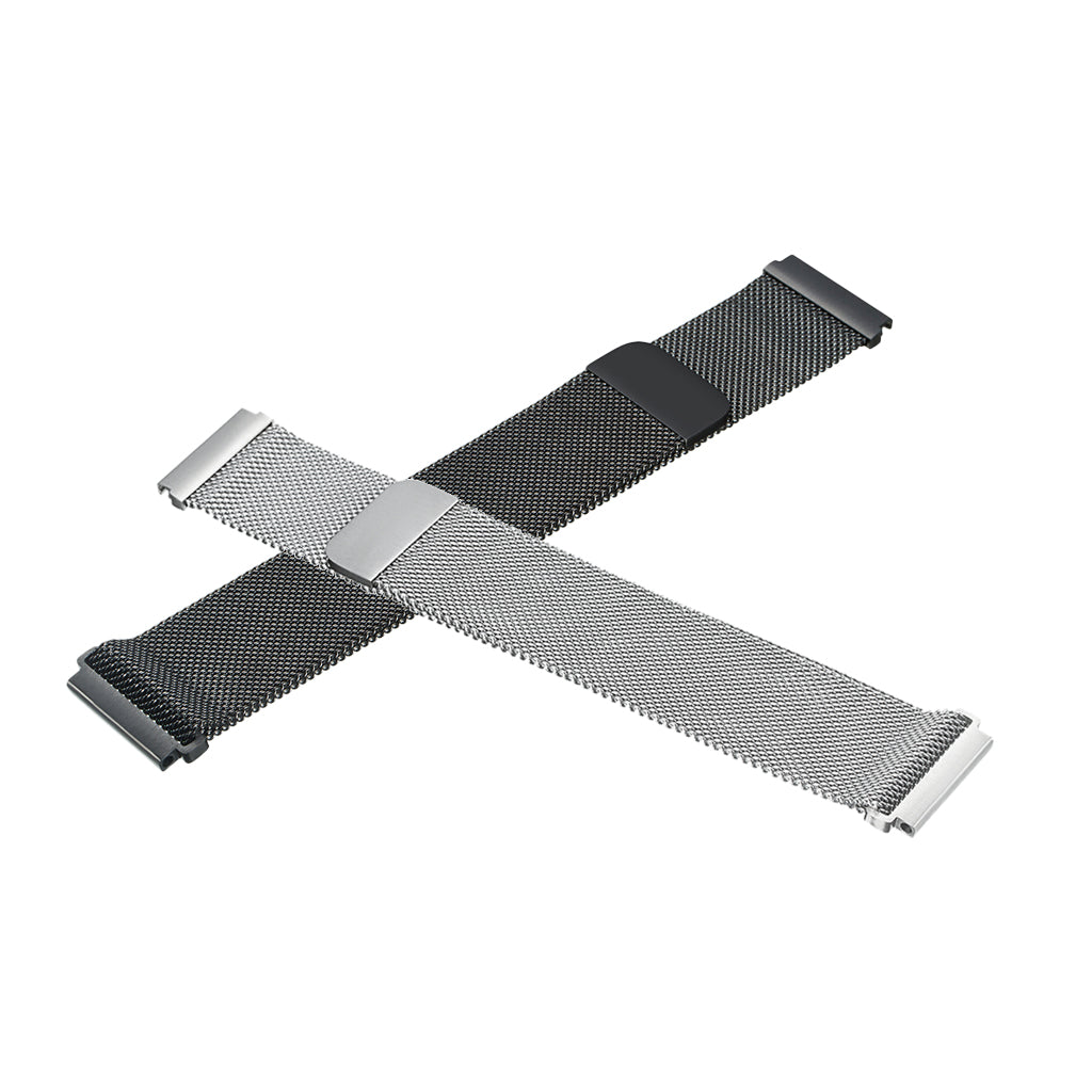 2pcs Watch Mesh Loop Wrist Band Strap Magnet Clasp Replacement Silver&Black