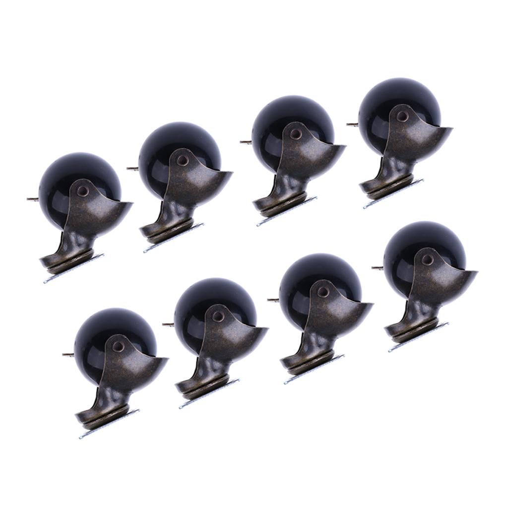 8 Pcs 1.5'' Swivel Ball Caster PP Wheels with Brake Lock Screw-in Universal