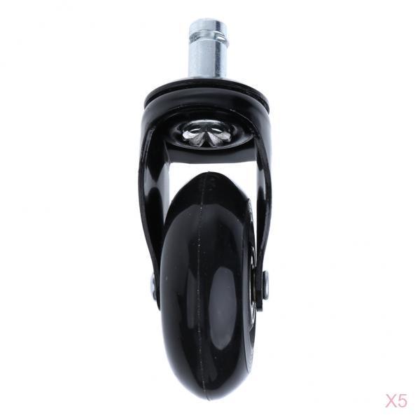 5 Pcs 2.5'' Swivel Caster PU Wheels For Hardwood Floor Universal Replacement