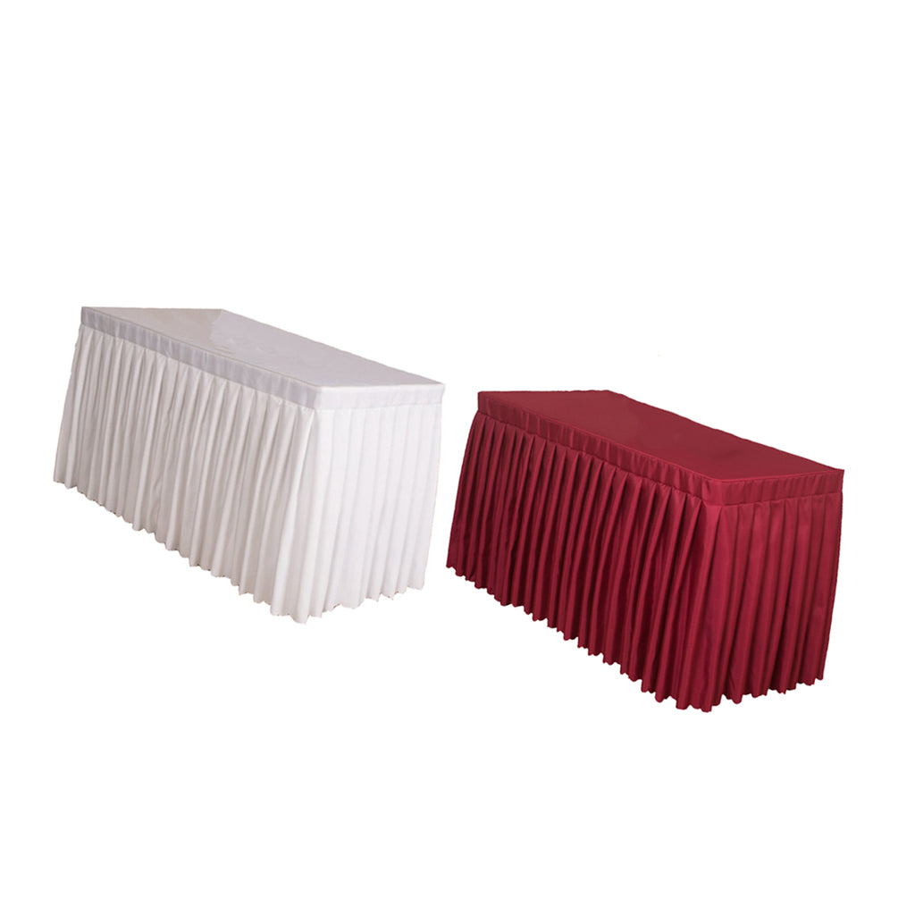 2x Tablecloth Table Skirt Cover For Wedding Banquet Decor White Red 47inch
