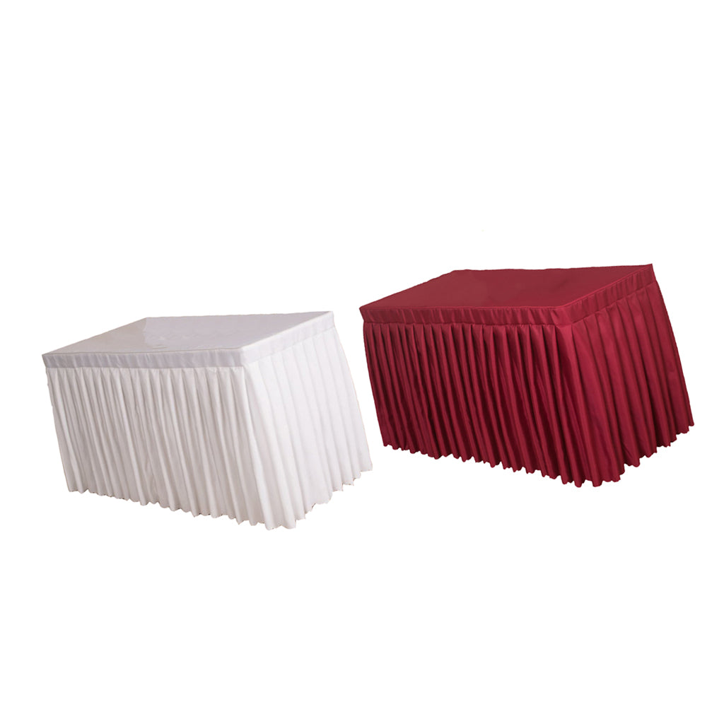 2x Tablecloth Table Skirt Cover For Wedding Banquet Decor White Red 47inch