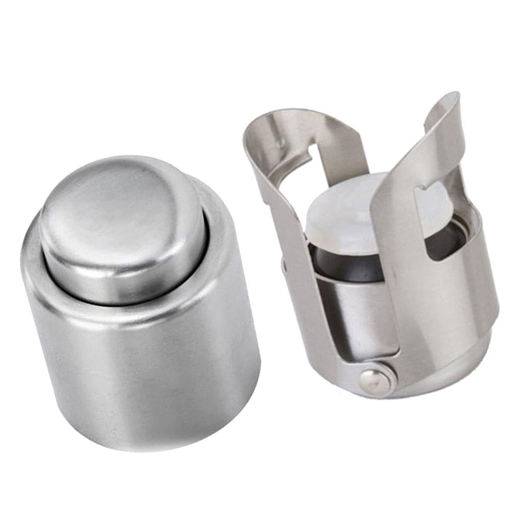 2x Stainless Steel Sparkling Sealer Wine Storage Bottle Stopper Plug Cork