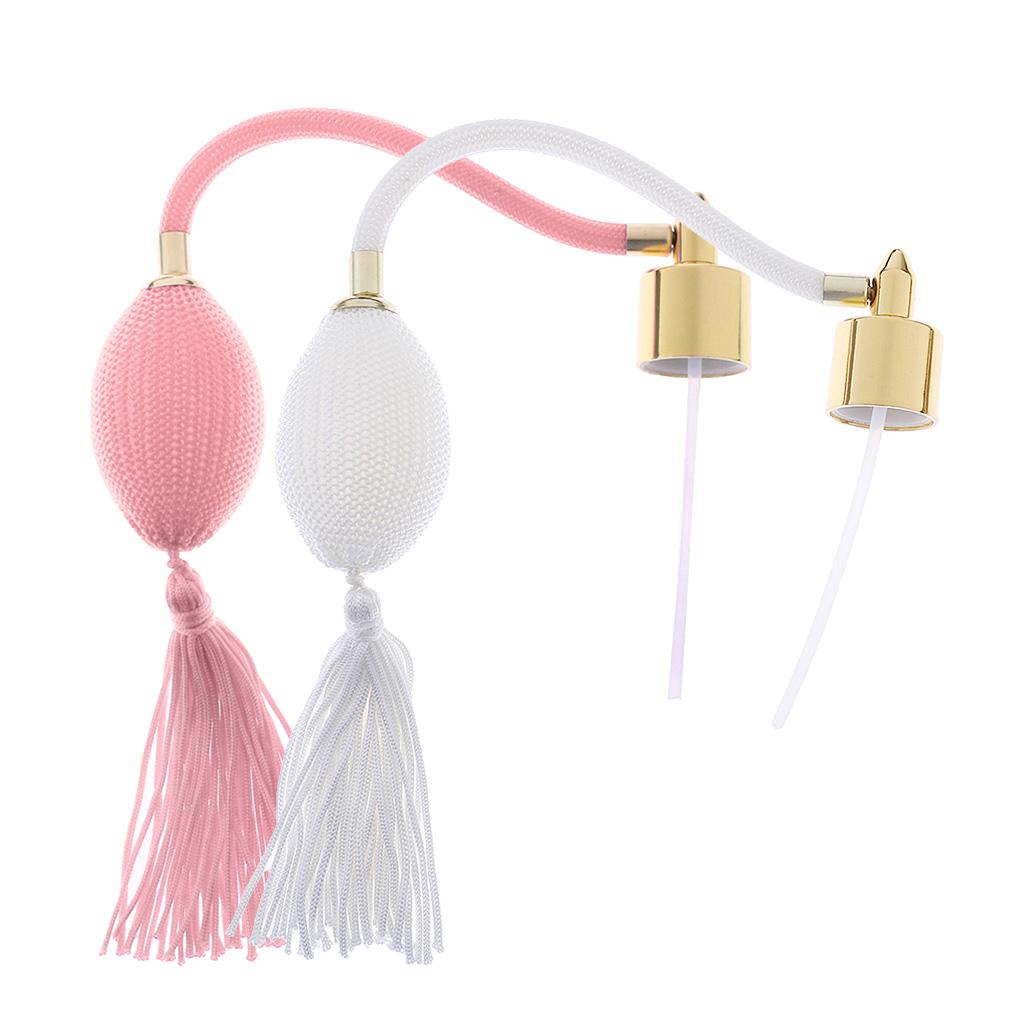 2 Pieces Vintage Perfume Bottle Tube with Spray Atomizer Bulb 18mm
