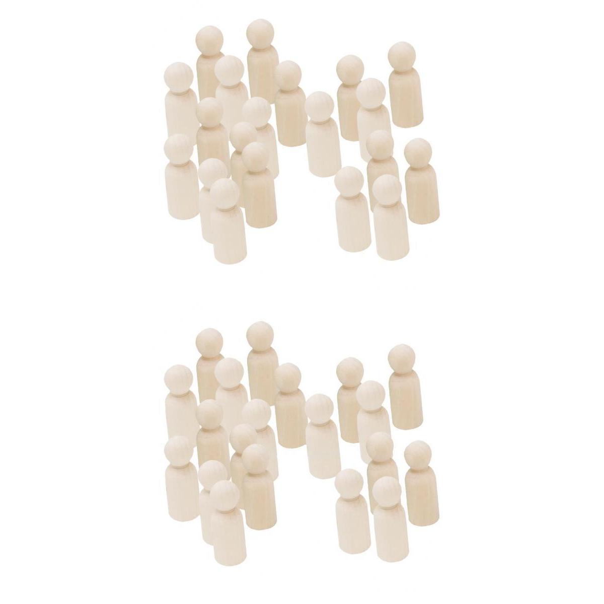 40Pcs/Set 43mm 65mm Male Wooden Peg Dolls DIY Art Craft Wedding Cake Topper